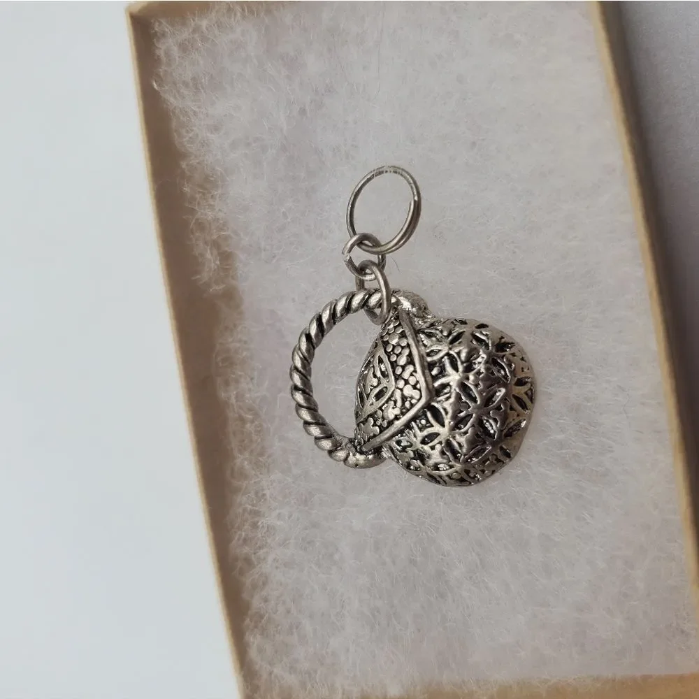 Silver toned handbag satchel‎ purse necklace pendant or charm for bracelet